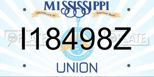 I18498Z Mississippi License Plate