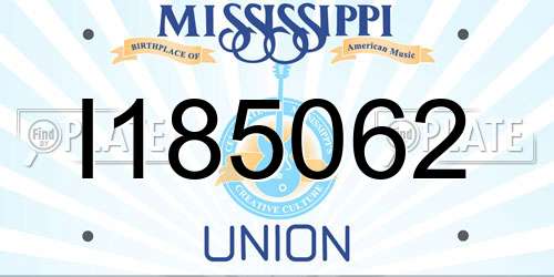 I185062 Mississippi License Plate