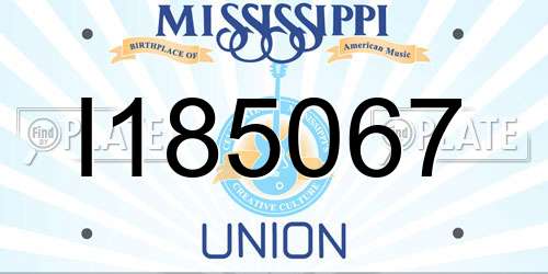 I185067 Mississippi License Plate