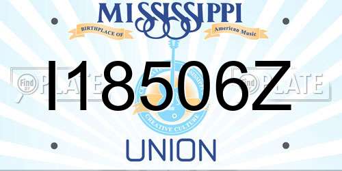 I18506Z Mississippi License Plate