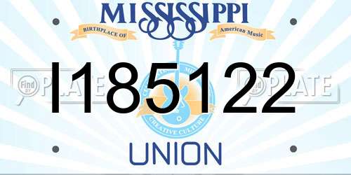I185122 Mississippi License Plate