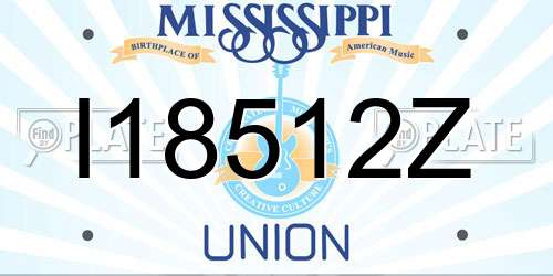 I18512Z Mississippi License Plate