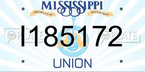 I185172 Mississippi License Plate