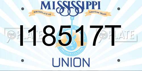 I18517T Mississippi License Plate