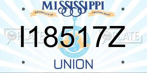 I18517Z Mississippi License Plate