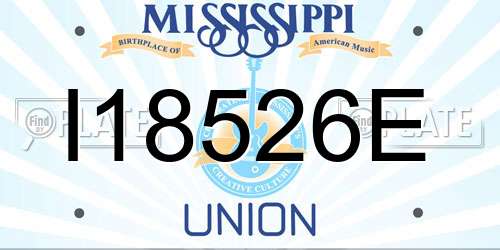 I18526E Mississippi License Plate