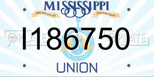 I186750 Mississippi License Plate