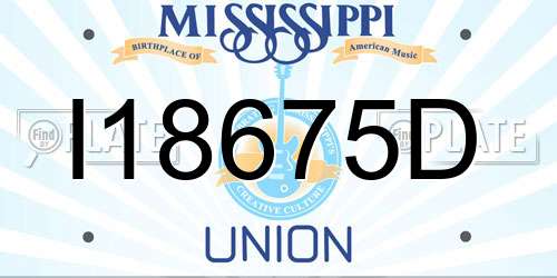 I18675D Mississippi License Plate
