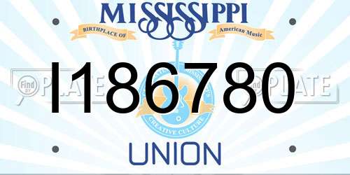 I186780 Mississippi License Plate