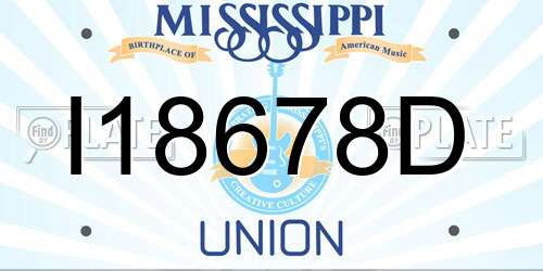 I18678D Mississippi License Plate