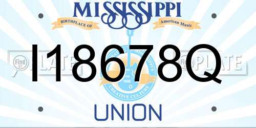 I18678Q Mississippi License Plate