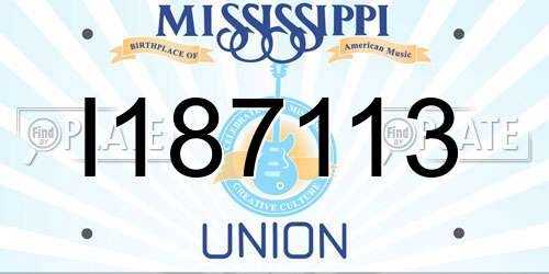 I187113 Mississippi License Plate