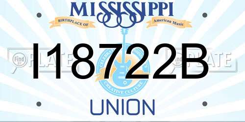 I18722B Mississippi License Plate