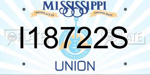 I18722S Mississippi License Plate