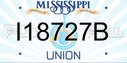 I18727B Mississippi License Plate