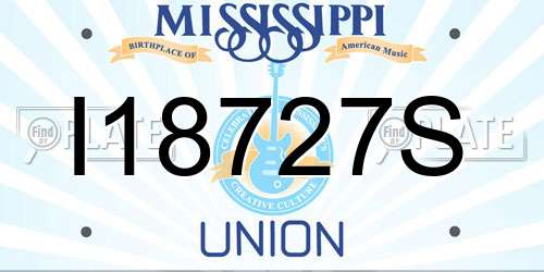 I18727S Mississippi License Plate