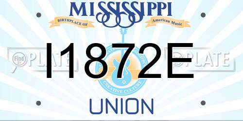 I1872E Mississippi License Plate