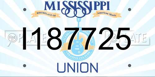 I187725 Mississippi License Plate
