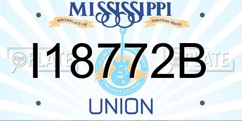 I18772B Mississippi License Plate