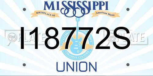 I18772S Mississippi License Plate