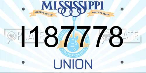 I187778 Mississippi License Plate