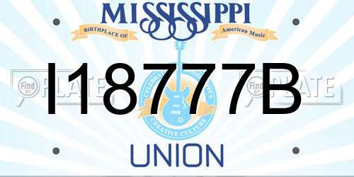 I18777B Mississippi License Plate