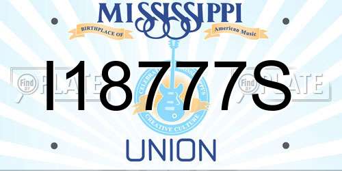 I18777S Mississippi License Plate