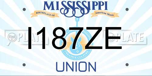 I187ZE Mississippi License Plate