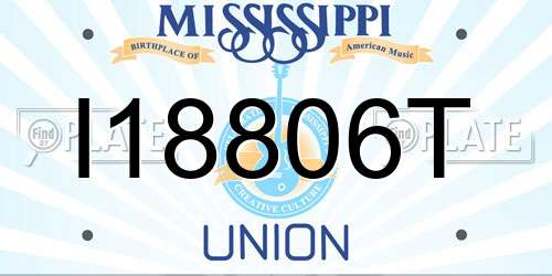 I18806T Mississippi License Plate