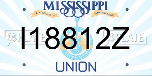 I18812Z Mississippi License Plate