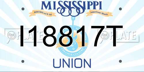 I18817T Mississippi License Plate