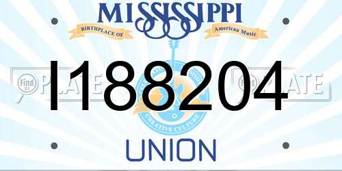 I188204 Mississippi License Plate
