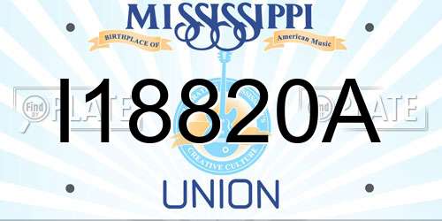I18820A Mississippi License Plate