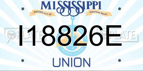 I18826E Mississippi License Plate