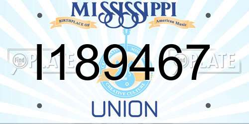 I189467 Mississippi License Plate