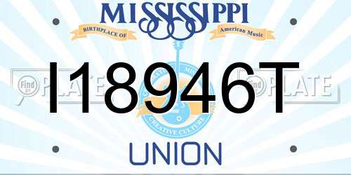 I18946T Mississippi License Plate