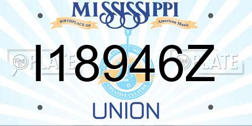 I18946Z Mississippi License Plate