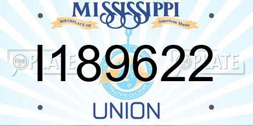 I189622 Mississippi License Plate