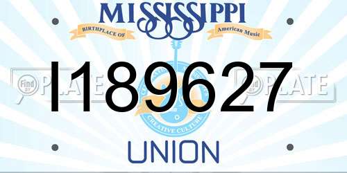 I189627 Mississippi License Plate