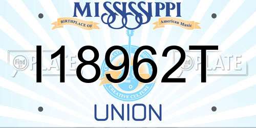I18962T Mississippi License Plate