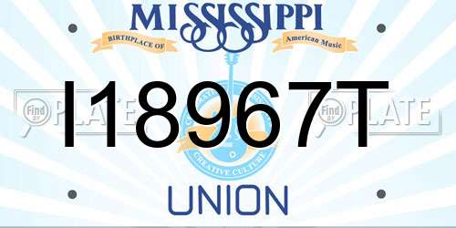I18967T Mississippi License Plate