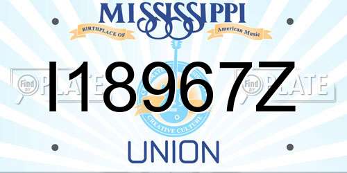 I18967Z Mississippi License Plate
