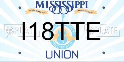 I18TTE Mississippi License Plate