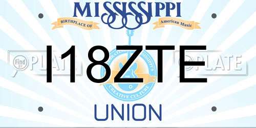 I18ZTE Mississippi License Plate