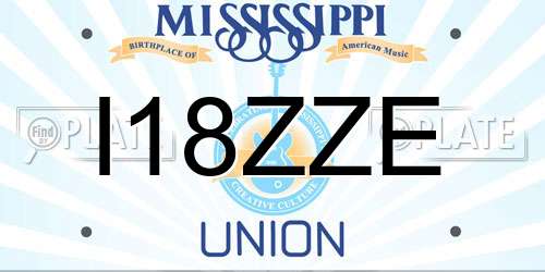 I18ZZE Mississippi License Plate