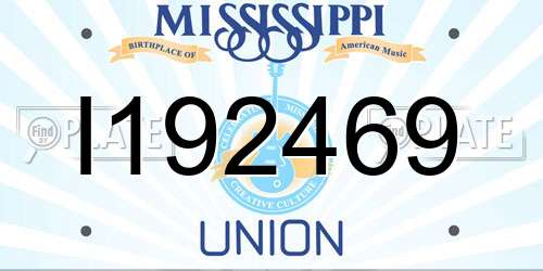I192469 Mississippi License Plate