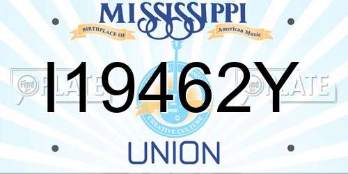 I19462Y Mississippi License Plate