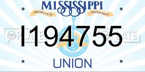 I194755 Mississippi License Plate
