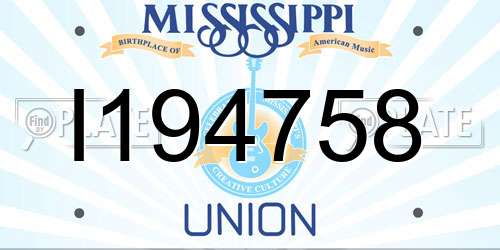 I194758 Mississippi License Plate