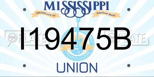 I19475B Mississippi License Plate